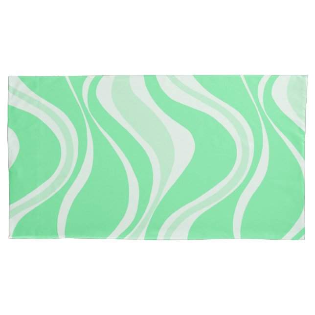 Grüne Wave Pillowcase Kissenbezug (Vorderseite-Links)