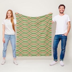 Grüne Waves Fleecedecke