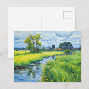 Grüne Weiden entlang der Havel Postkarte
