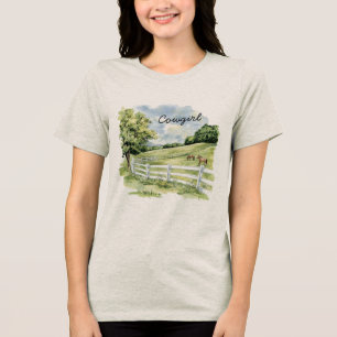 Grüne Weiden Ranch Pferde Tri-Blend Shirt