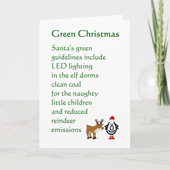 Grüne Weihnachten - ein lustiges Weihnachtsgedicht (Vorderseite)