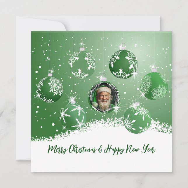 Grüne Weihnachten Einladung (Vorderseite)