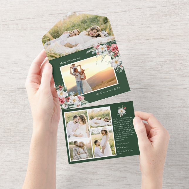 Grüne Weihnachten in einer Karte (Abreißen)