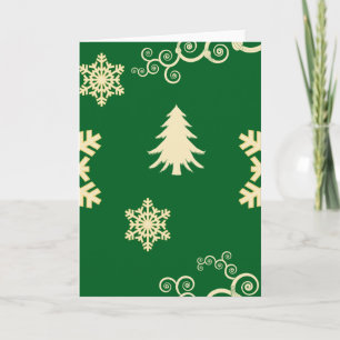 Grüne Weihnachten mit Schneeflocken