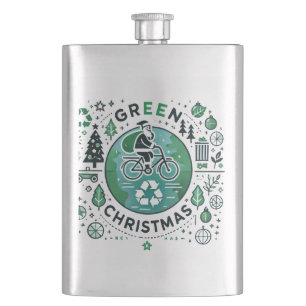 Grüne Weihnachten - Weihnachten und Recycelnd Desi Flachmann
