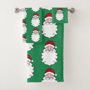 Grüne Weihnachts-Santa-Claus-Badehandtücher-Set Ge Badhandtuch Set