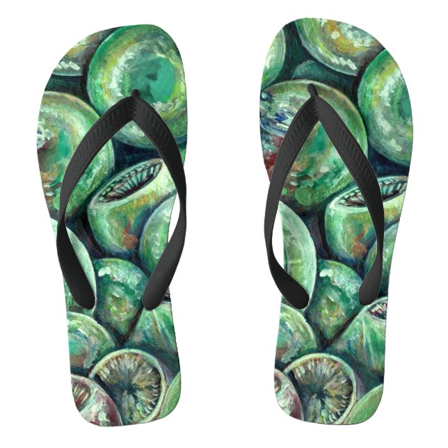Grüne Weihnachtsbälle Flip Flops (Fußbett)