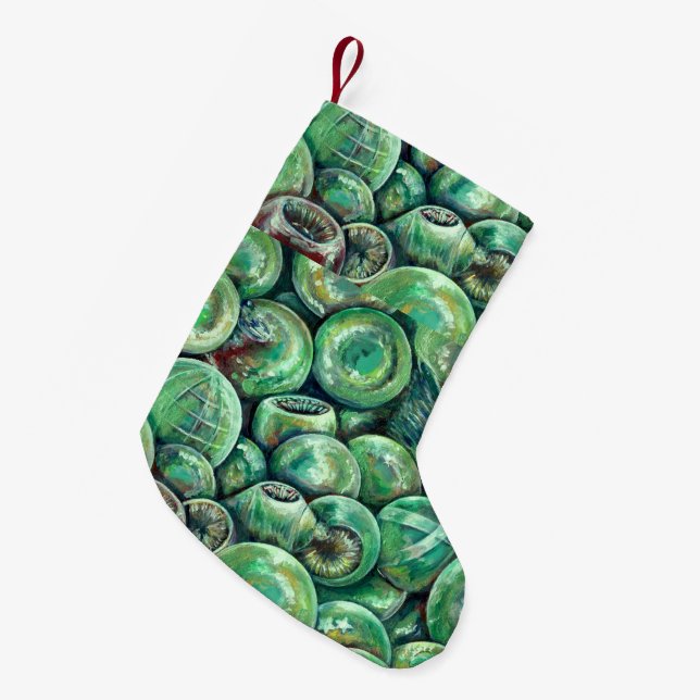 Grüne Weihnachtsbälle Kleiner Weihnachtsstrumpf (Vorderansicht (hängend))