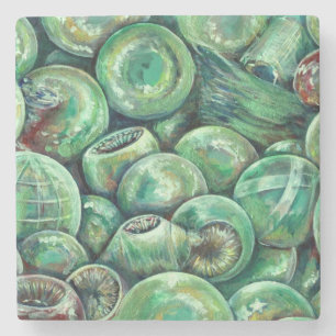 Grüne Weihnachtsbälle Steinuntersetzer