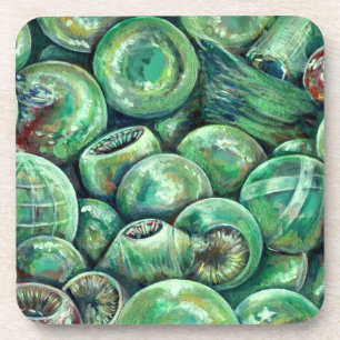 Grüne Weihnachtsbälle Untersetzer