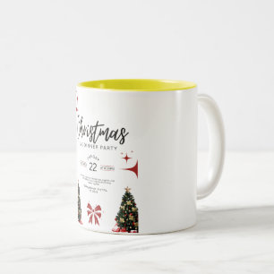 Grüne Weihnachtsbaum-Abend-Dinnerparty-Tasse Zweifarbige Tasse