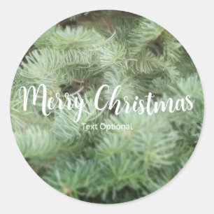 Grüne Weihnachtsbaum-Kiefer-Party-Geschenk Runder Aufkleber
