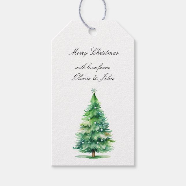 Grüne Weihnachtsbaum-Ornamente Geschenkanhänger (Vorderseite)