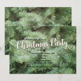 Grüne Weihnachtsbaum Pine Holiday Party Einladung