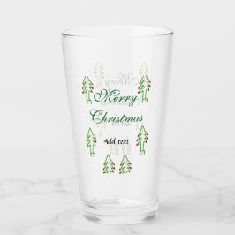 Grüne Weihnachtsbaum Rote Kirsche frohe Weihnachts Glas