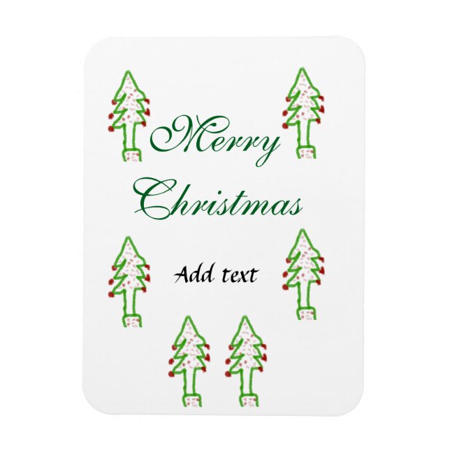 Grüne Weihnachtsbaum Rote Kirsche frohe Weihnachts Magnet (Vertikal)