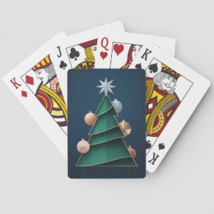 Grüne Weihnachtsbaum-Vektor-Kartenspiel Spielkarten