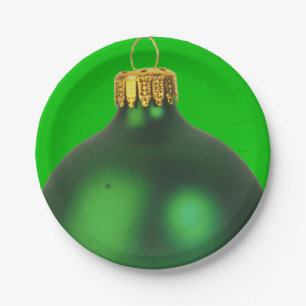 Grüne Weihnachtsbaumdekoration Party Urlaub Pappteller