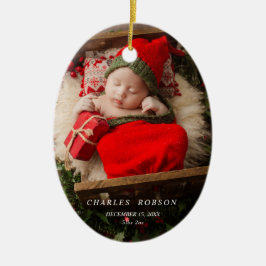 Grüne Weihnachtsbäume 1. Weihnachtsgeburten Foto Keramik Ornament