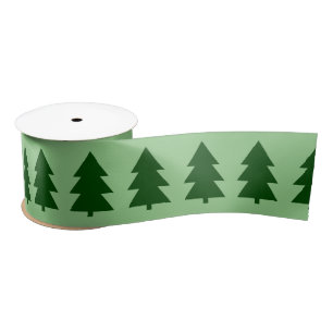 Grüne Weihnachtsbäume Satinband