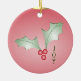 Grüne Weihnachtsbäume von Holly Light Pink Keramik Ornament
