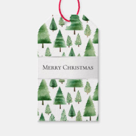 Grüne Weihnachtsbaumen Geschenkanhänger