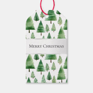 Grüne Weihnachtsbaumen Geschenkanhänger