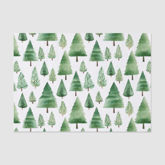 Grüne Weihnachtsbaumen Seidenpapier (Vorderseite)