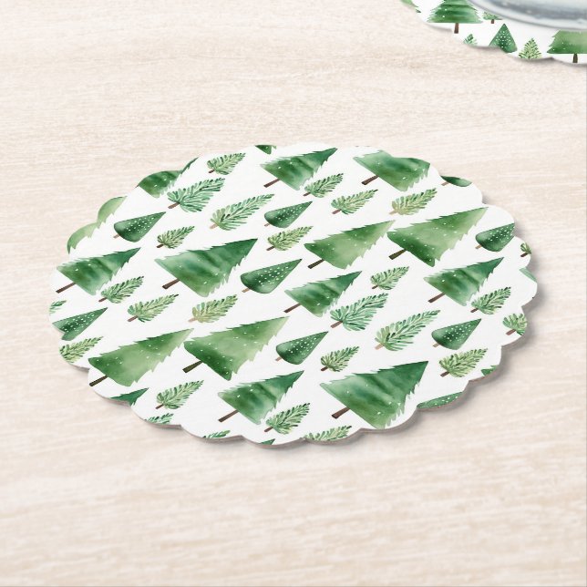 Grüne Weihnachtsbaumen Untersetzer (angewinkelt)