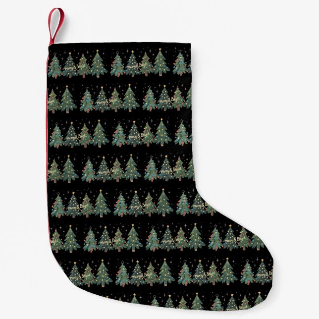 Grüne Weihnachtsbaumen Weihnachten Kleiner Weihnachtsstrumpf (Vorderseite)