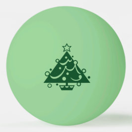 Grüne Weihnachtsbaumgestalt auf Dunkelheit Tischtennisball