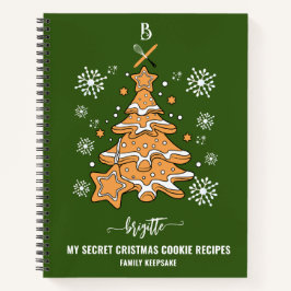 Grüne Weihnachtsbaumkost Backen Crew Schneeflocken Notizbuch
