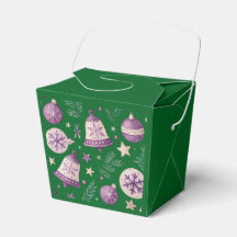 "Grüne Weihnachtsbaumkugel- und Glocken-Geschenkbo