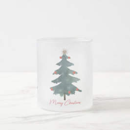 Grüne Weihnachtsbaumschmuck Frohe Weihnachten Mattglastasse