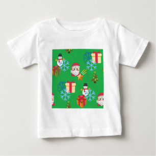 Grüne Weihnachtsemoji Baby T-shirt
