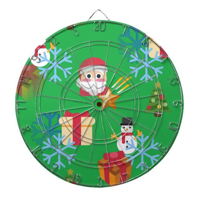 Grüne Weihnachtsemoji Dartscheibe (vorne)