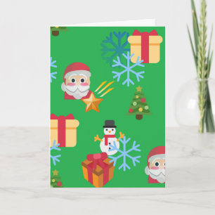 Grüne Weihnachtsemoji Feiertagskarte