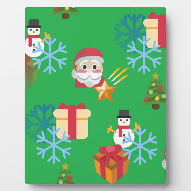 Grüne Weihnachtsemoji Fotoplatte (Vorderseite)