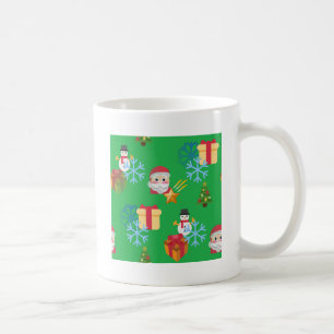Grüne Weihnachtsemoji Kaffeetasse