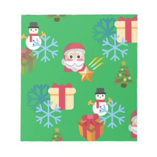 Grüne Weihnachtsemoji Notizblock