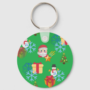 Grüne Weihnachtsemoji Schlüsselanhänger