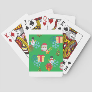 Grüne Weihnachtsemoji Spielkarten