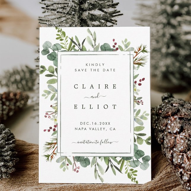 Grüne Weihnachtsfeier Grüne Hochzeit Save The Date (Von Creator hochgeladen)