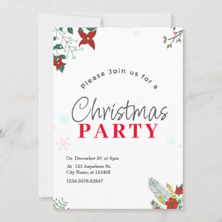 Grüne Weihnachtsfeier Party Einladung