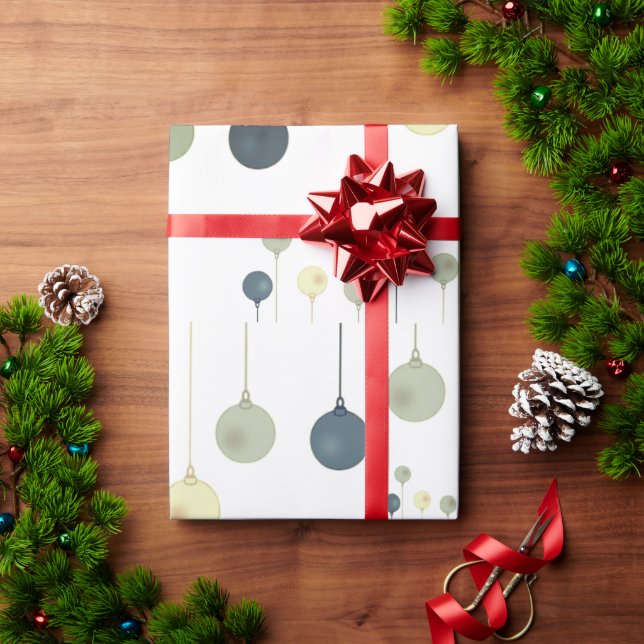 Grüne Weihnachtsfeiertage Ornamente Moderne Geschenkpapier (Feiertagsgeschenk)