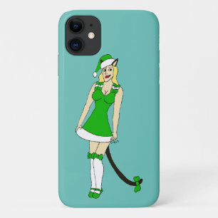 Grüne Weihnachtsfrau Case-Mate iPhone Hülle