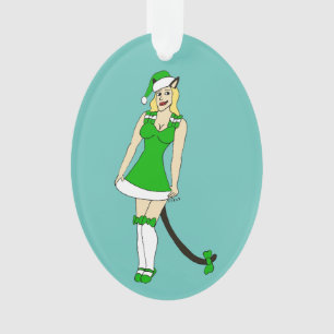 Grüne Weihnachtsfrau Ornament