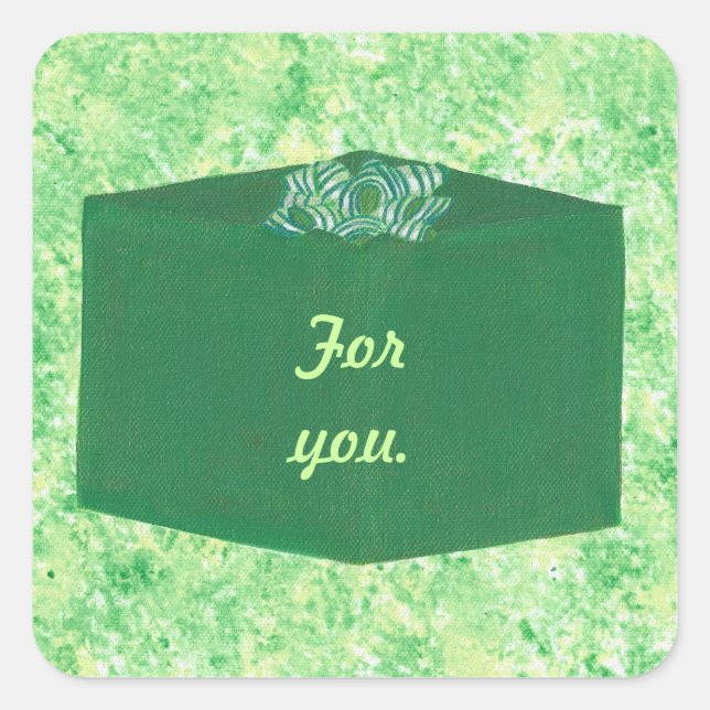 Grüne Weihnachtsgeschenk mit Bow Stickers (Vorderseite)