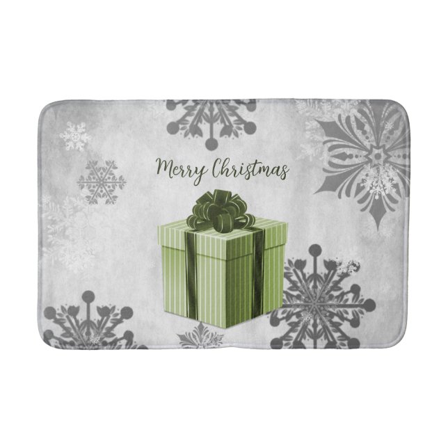 Grüne Weihnachtsgeschenke Holiday Bath Mat Badematte (Vorderseite)