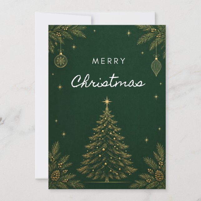 Grüne Weihnachtsgrüße Karten (Vorderseite)